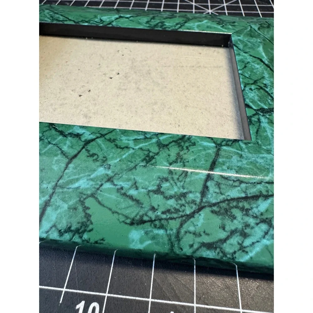 Green Faux Marble Picture Frame 4x6 Malachite Style Glossy Beveled Photo Frame